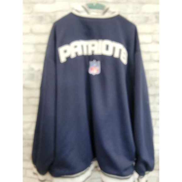 NFL Reebok New England Patriots 1/4 Zip Blue Heavy Pullover Jacket Men 3XL - Picture 8 of 12